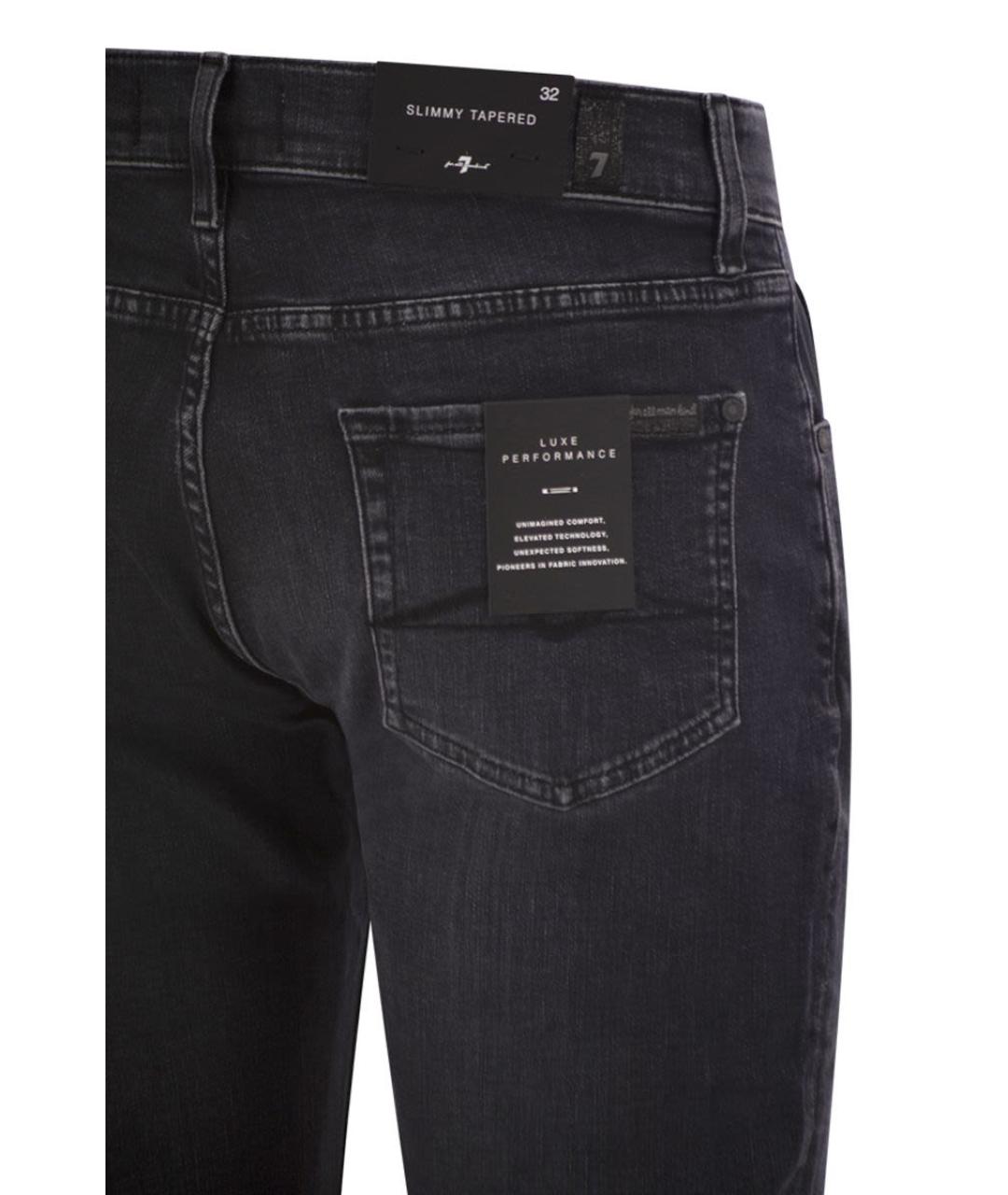 7 FOR ALL MANKIND Черные хлопко-эластановые джинсы скинни, фото 4