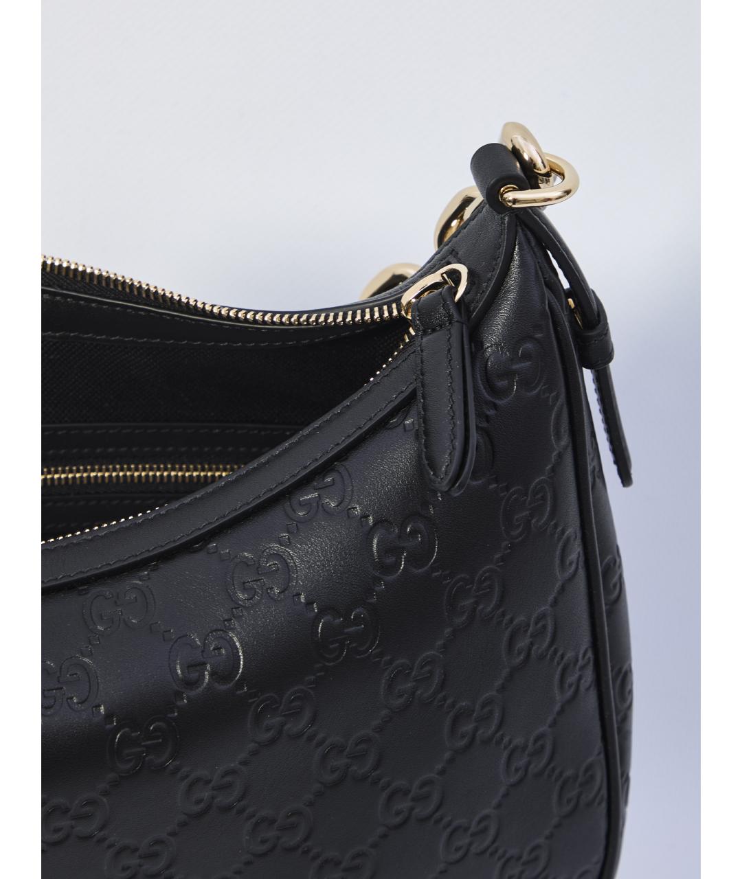 GUCCI Черная кожаная сумка через плечо, фото 4
