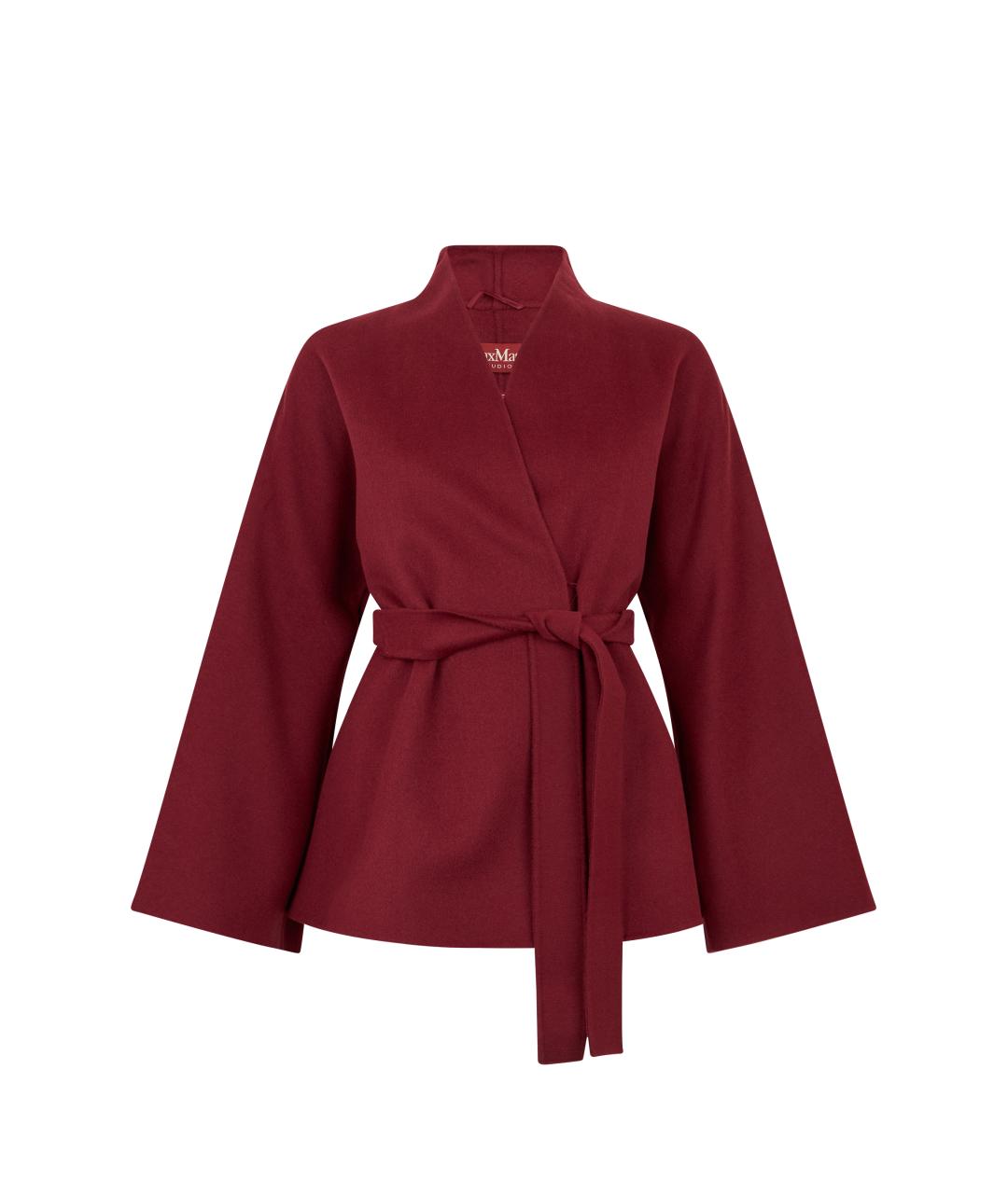 MAX MARA STUDIO Бордовое кашемировое пальто, фото 1