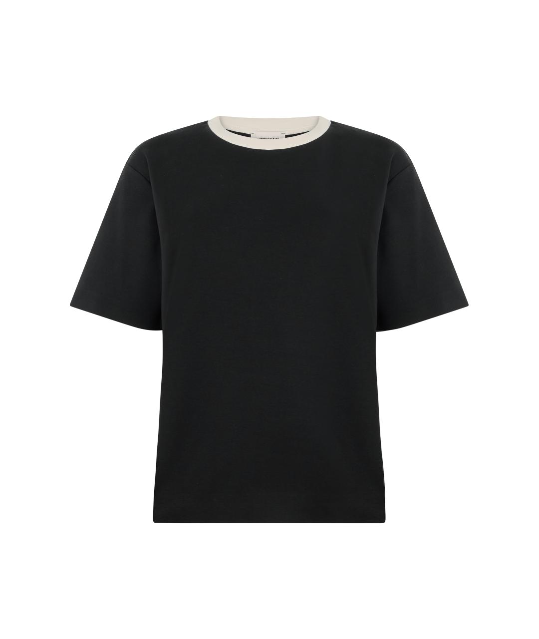 WEEKEND MAX MARA Черная хлопковая футболка, фото 1
