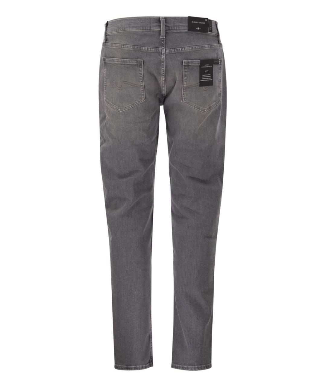 7 FOR ALL MANKIND Серые хлопко-эластановые джинсы скинни, фото 2
