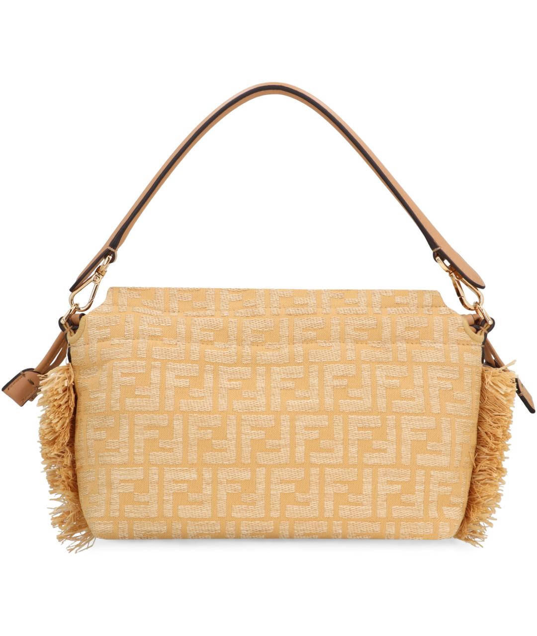 FENDI Бежевая жаккардовая сумка через плечо, фото 4