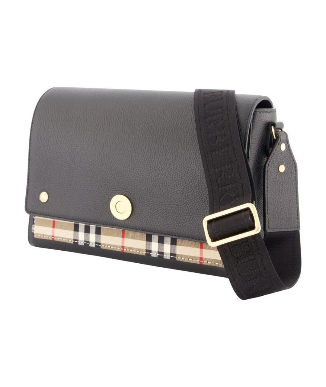 BURBERRY Черная кожаная сумка через плечо, фото 2