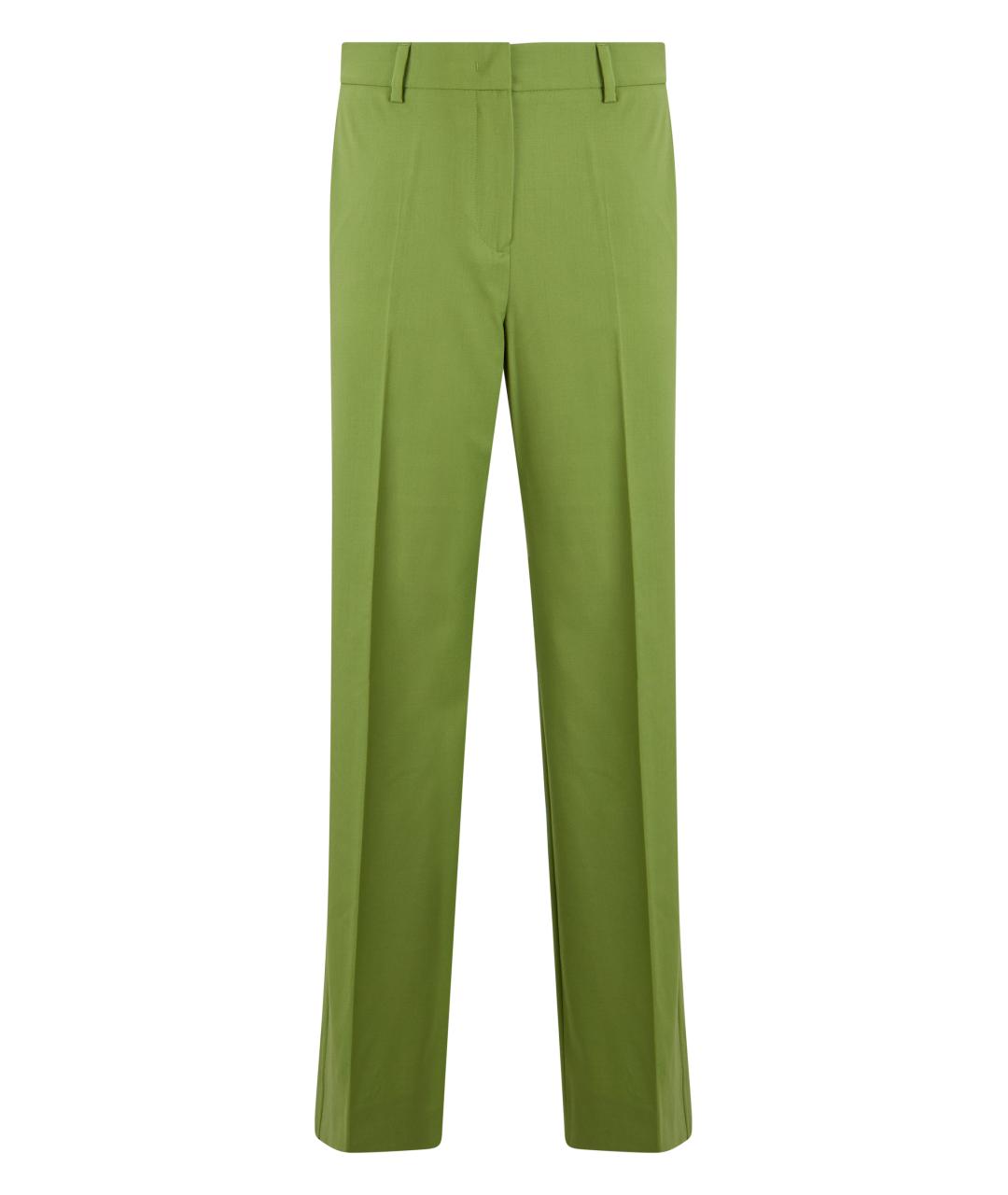 WEEKEND MAX MARA Зеленые шерстяные прямые брюки, фото 1