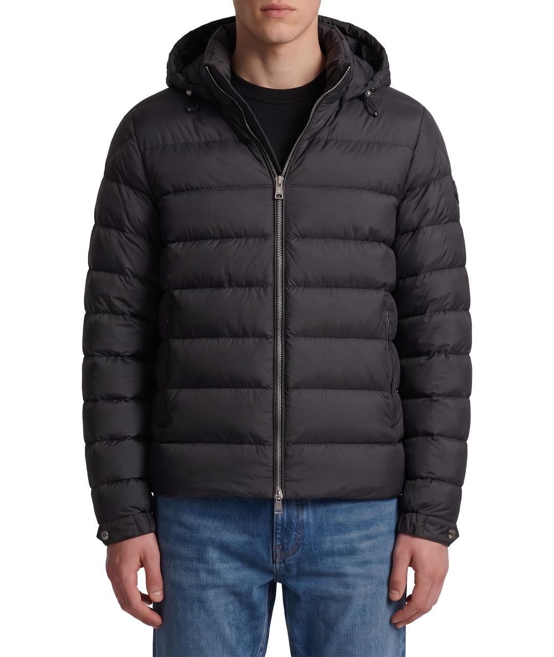 MONCLER Черный полиэстеровый пуховик, фото 1