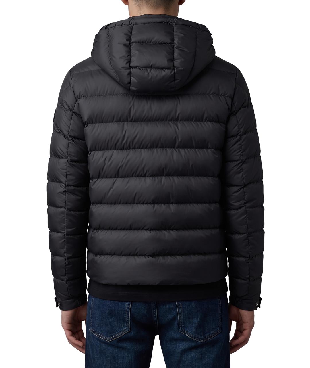 MONCLER Черный полиэстеровый пуховик, фото 3