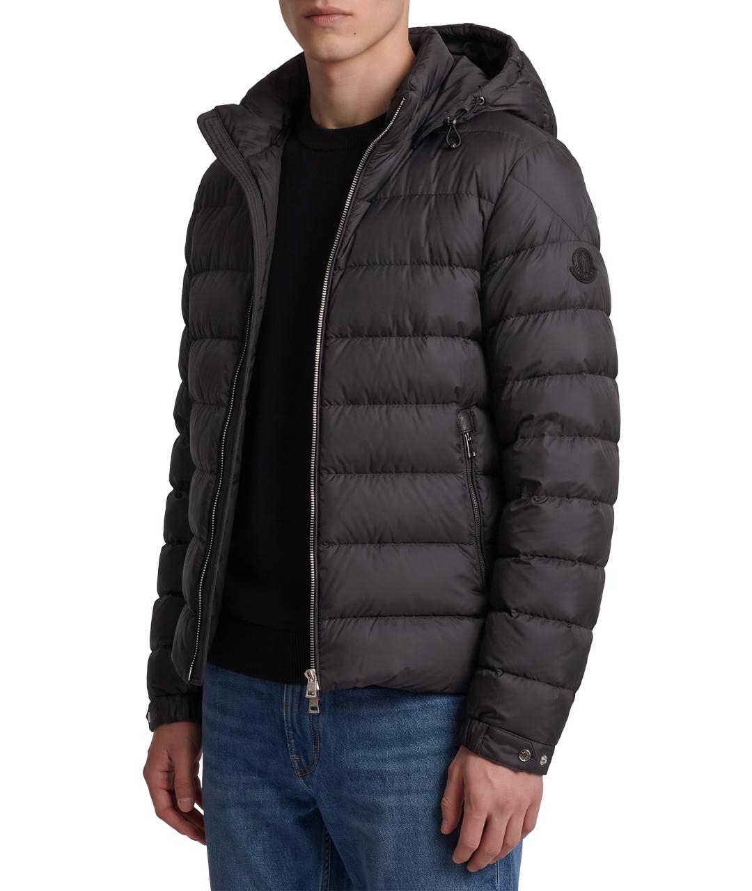 MONCLER Черный полиэстеровый пуховик, фото 2