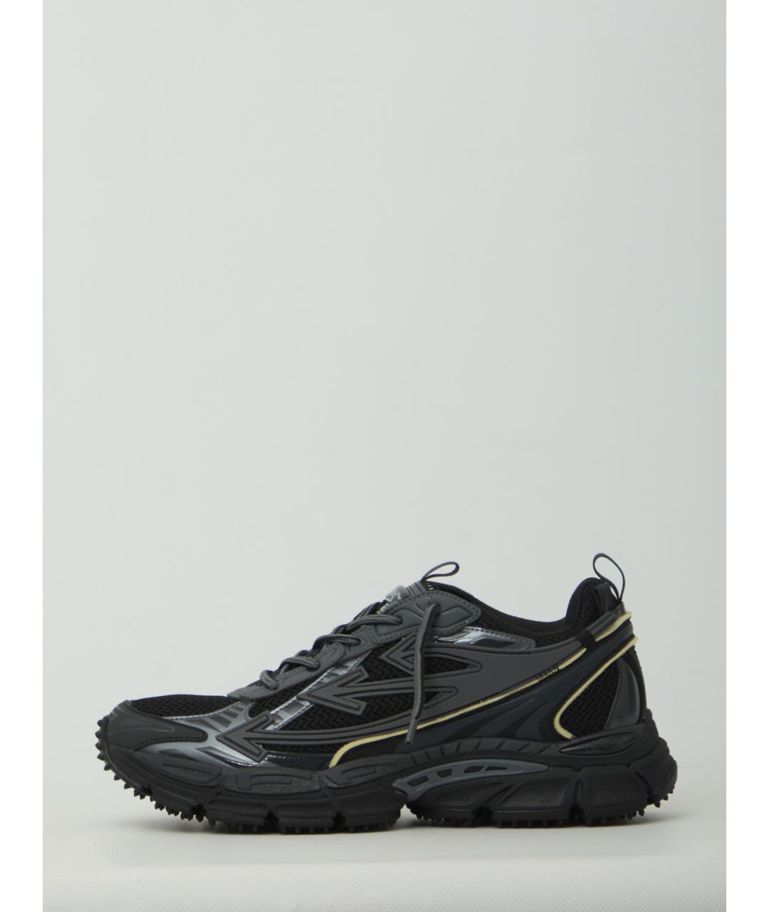 OFF-WHITE Черные текстильные низкие кроссовки / кеды, фото 4