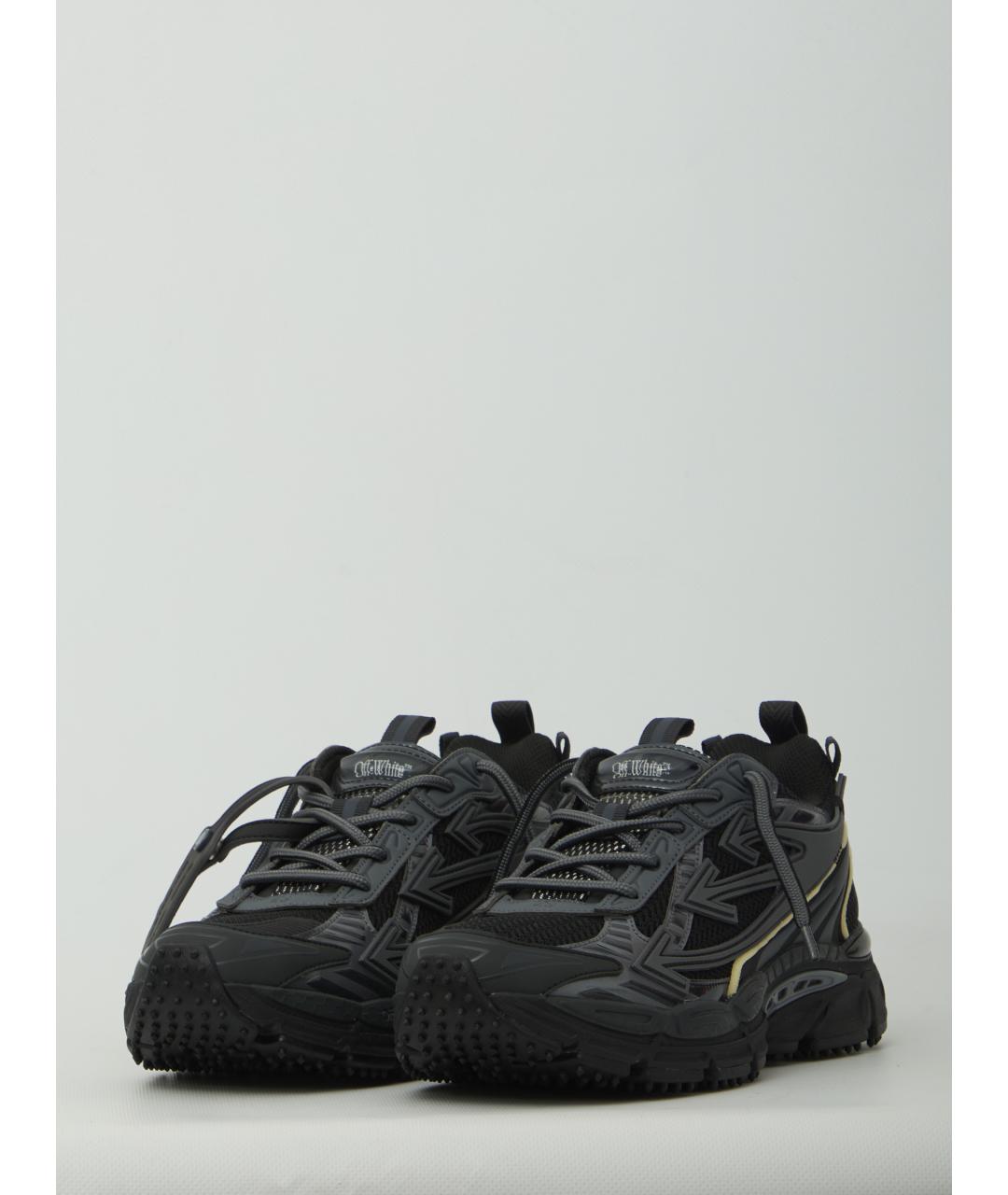 OFF-WHITE Черные текстильные низкие кроссовки / кеды, фото 2