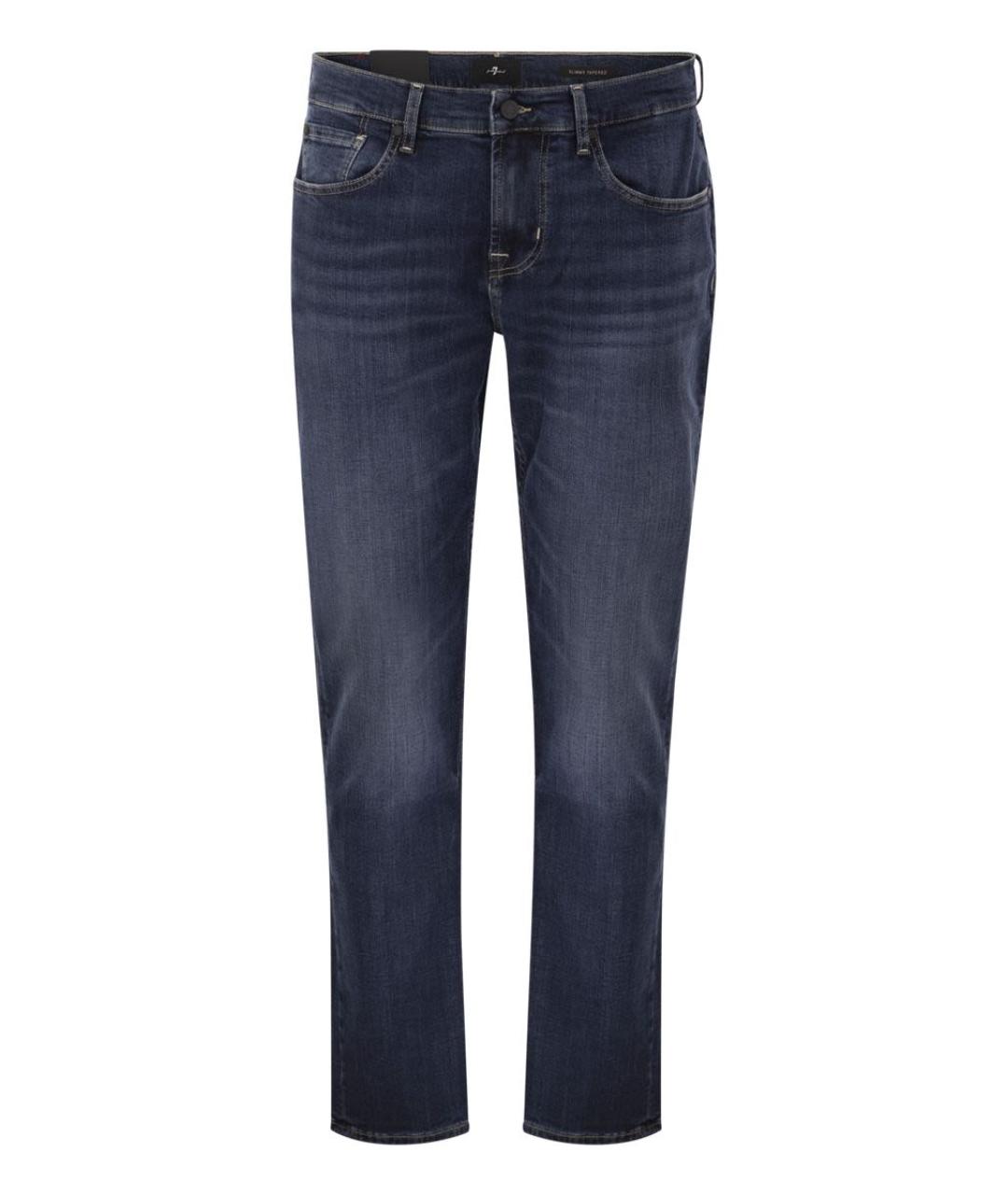 7 FOR ALL MANKIND Темно-синие хлопковые джинсы скинни, фото 1
