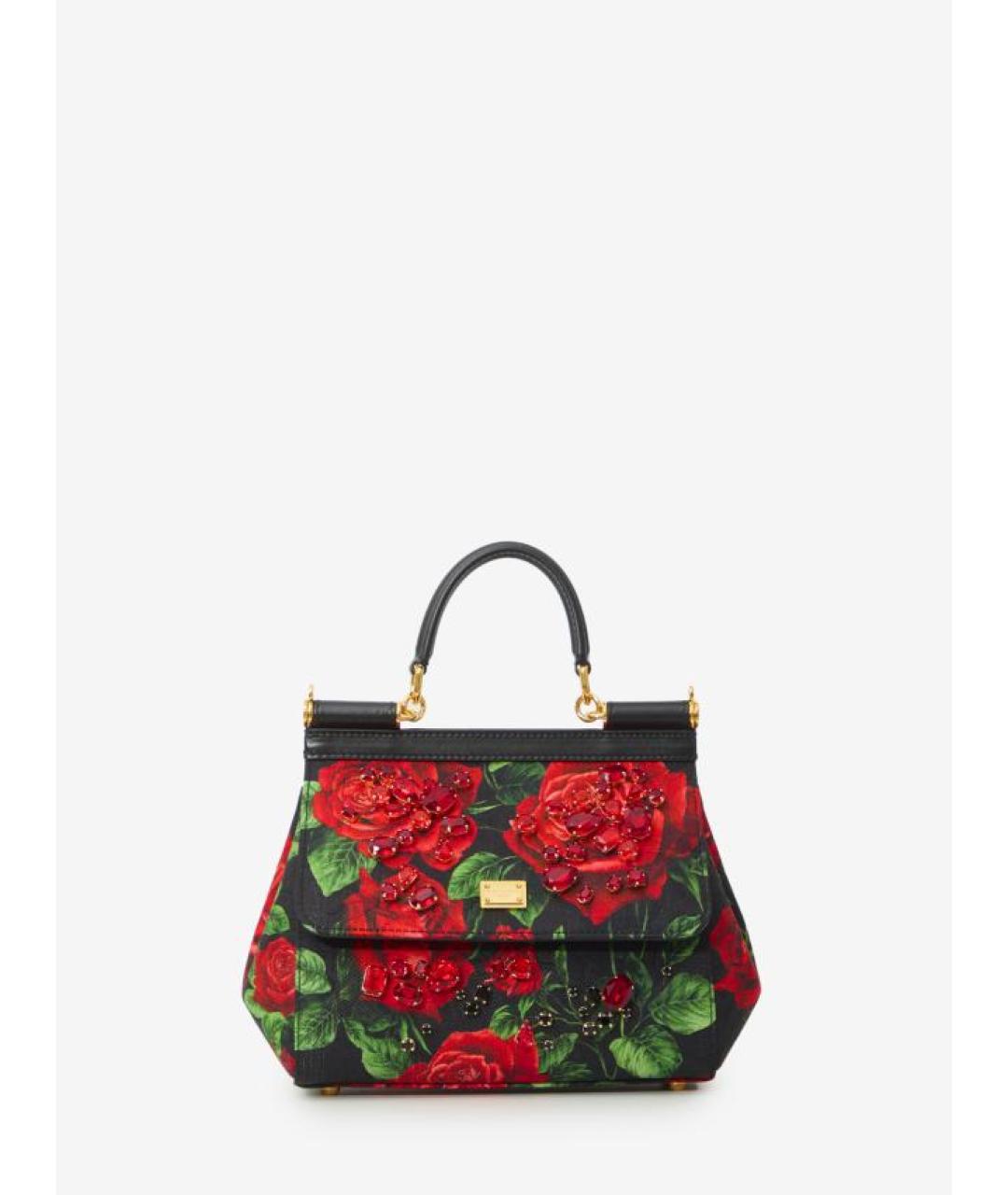 DOLCE&GABBANA Черная тканевая сумка тоут, фото 5