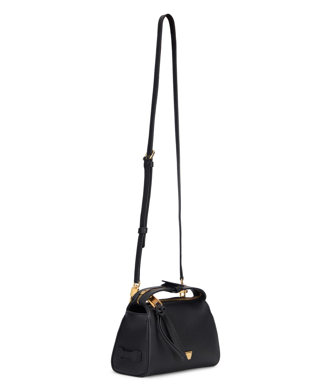 DOLCE&GABBANA Черная кожаная сумка с короткими ручками, фото 2