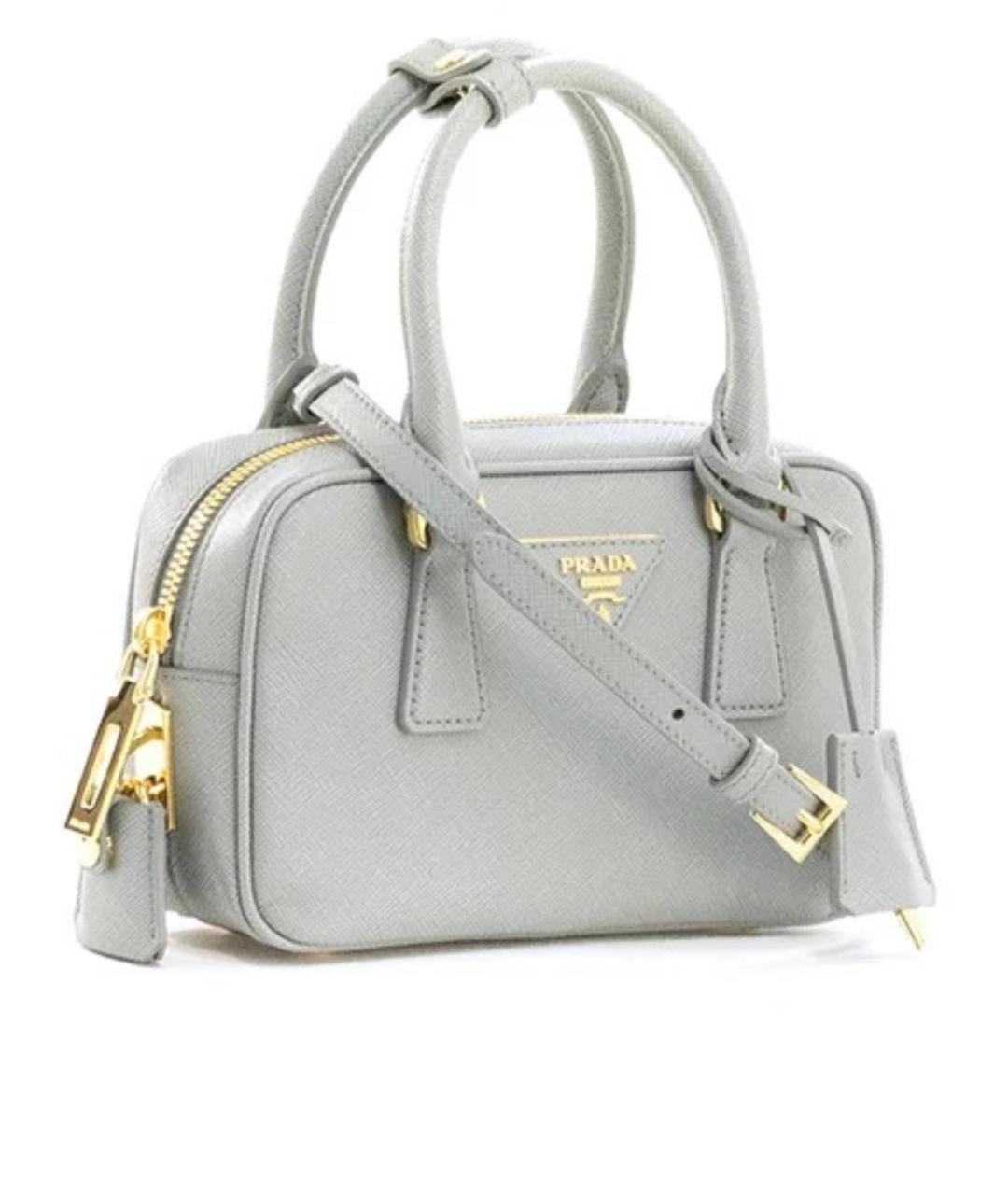 PRADA Серая кожаная сумка тоут, фото 2