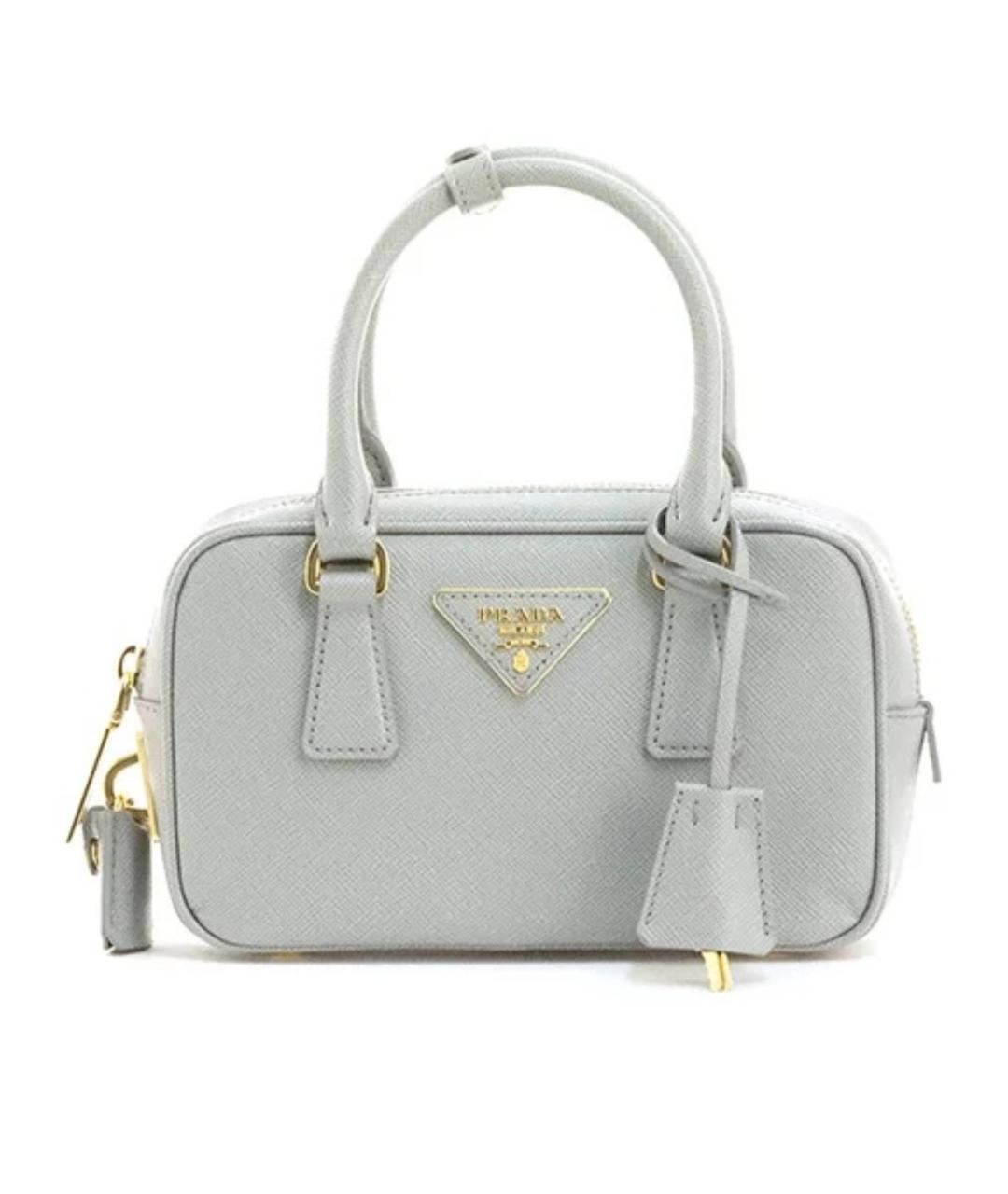 PRADA Серая кожаная сумка тоут, фото 1