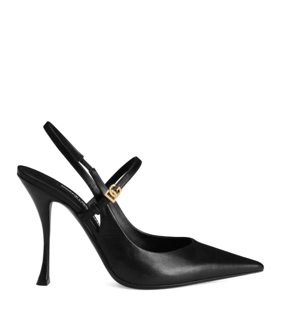 DOLCE&GABBANA Черные кожаные туфли, фото 1