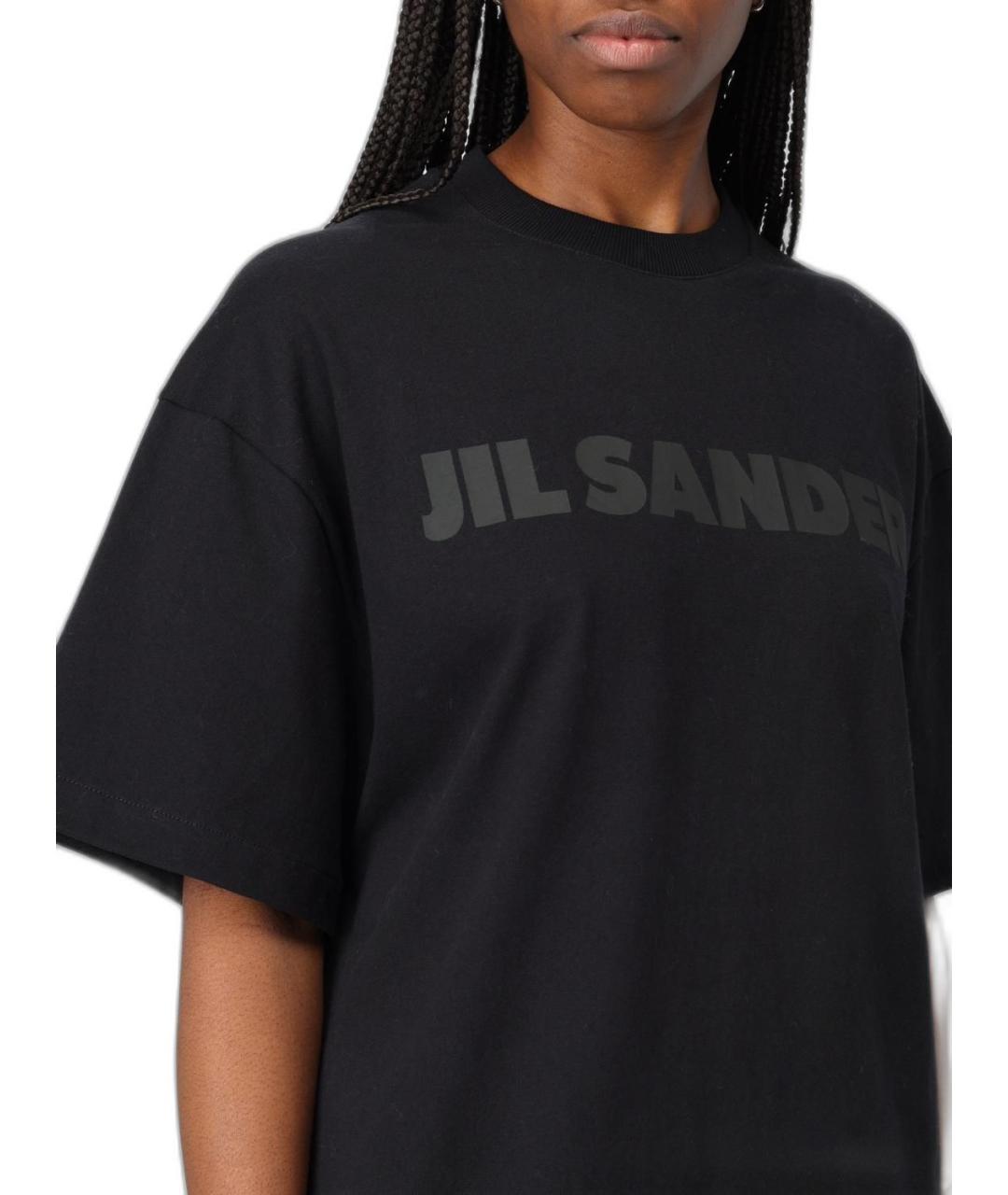 JIL SANDER Черная хлопковая футболка, фото 5