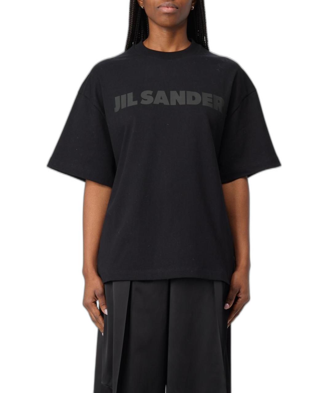 JIL SANDER Черная хлопковая футболка, фото 1