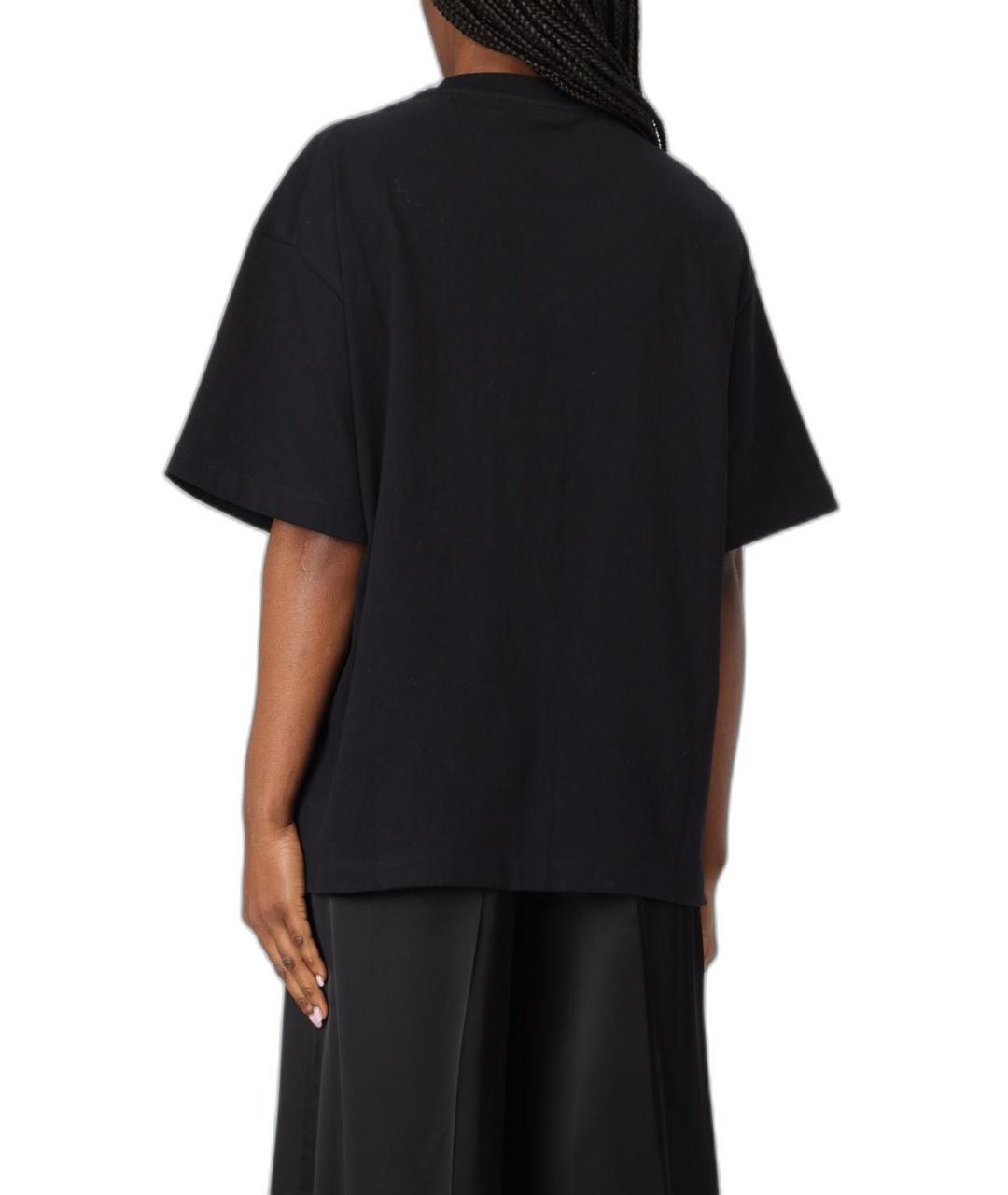 JIL SANDER Черная хлопковая футболка, фото 3