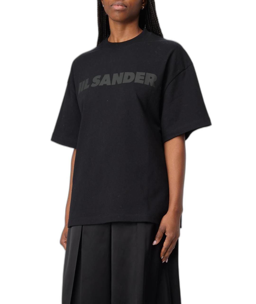 JIL SANDER Черная хлопковая футболка, фото 4