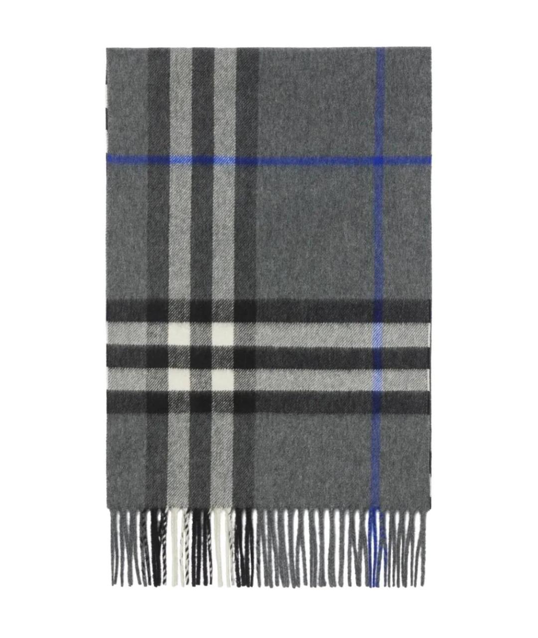 BURBERRY Серый кашемировый шарф, фото 2