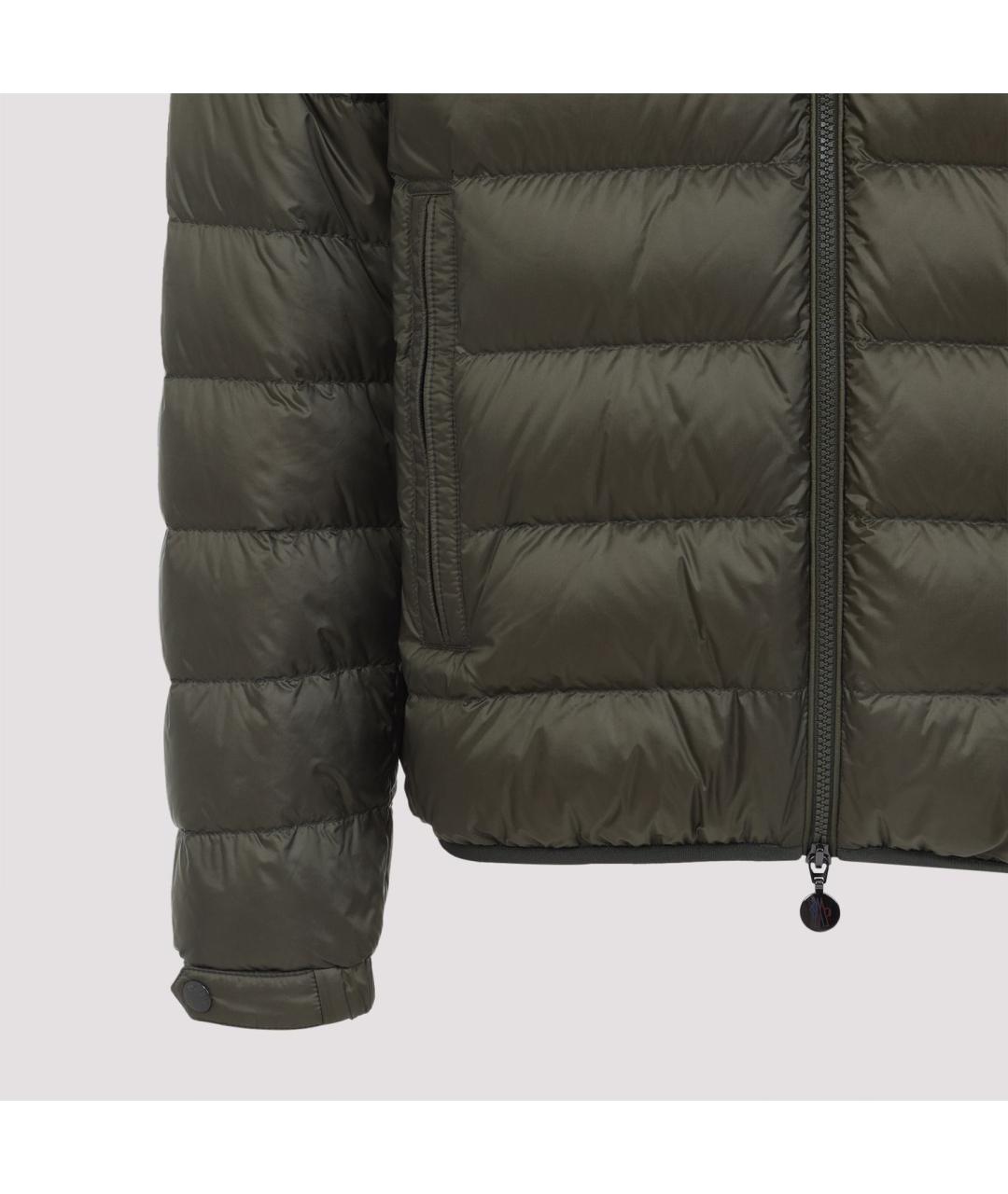 MONCLER Зеленый полиамидовый пуховик, фото 3