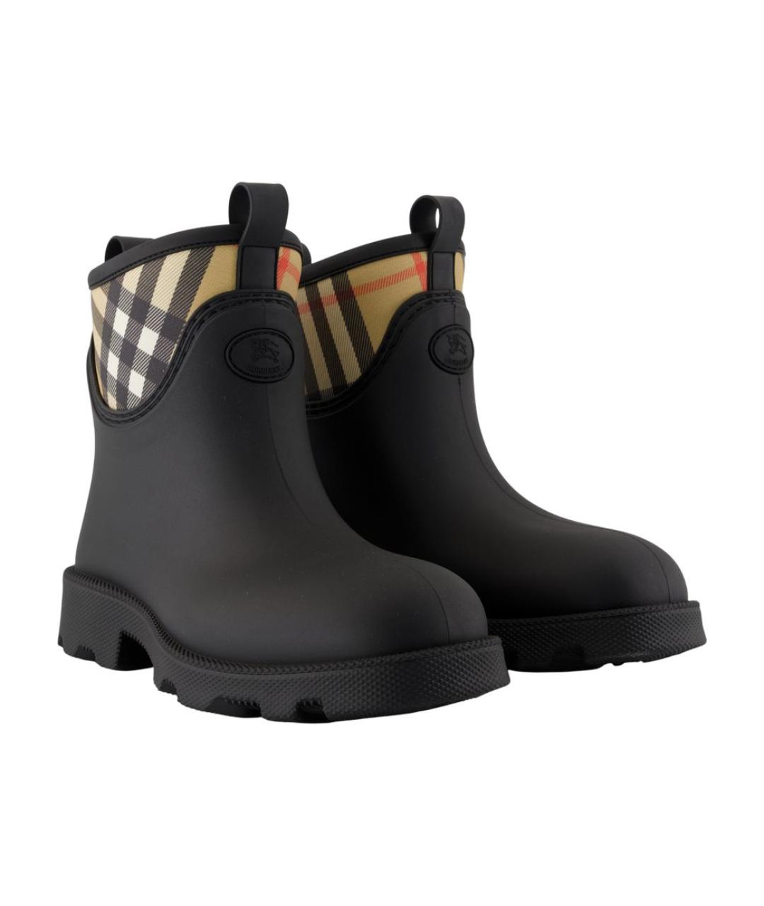BURBERRY Черные резиновые сапоги, фото 2