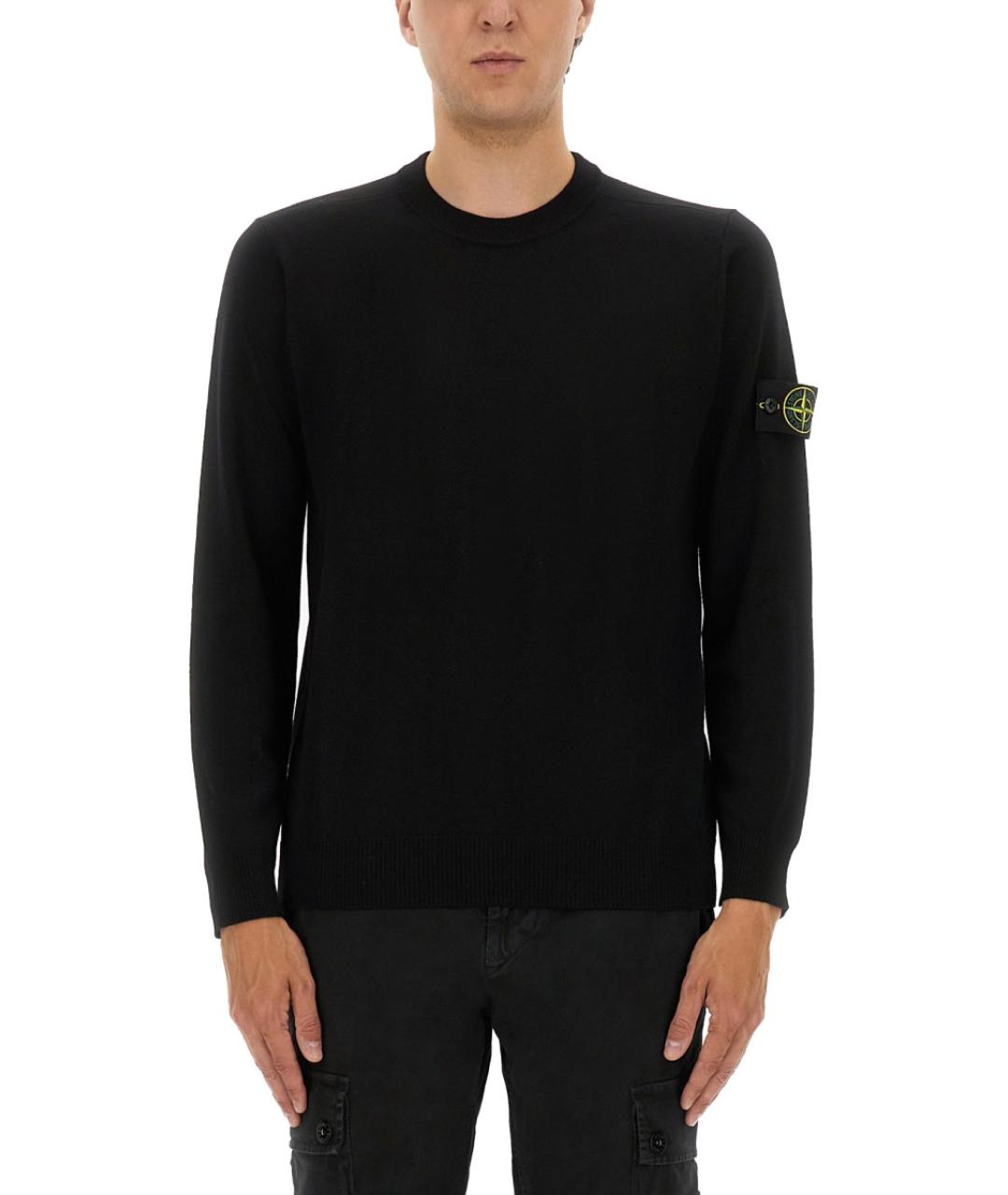 STONE ISLAND Черный шерстяной джемпер / свитер, фото 1
