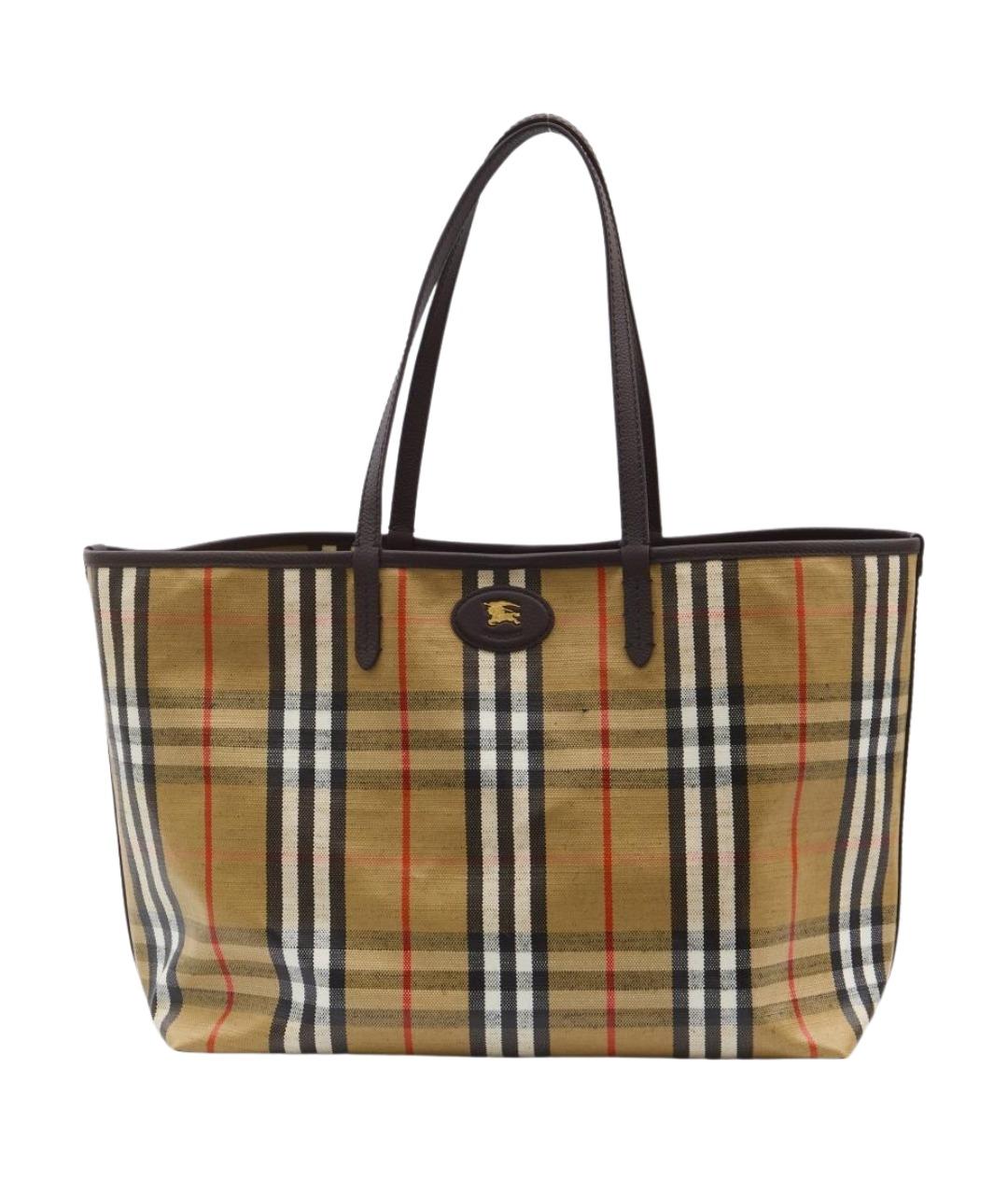 BURBERRY Бежевая хлопковая сумка тоут, фото 1