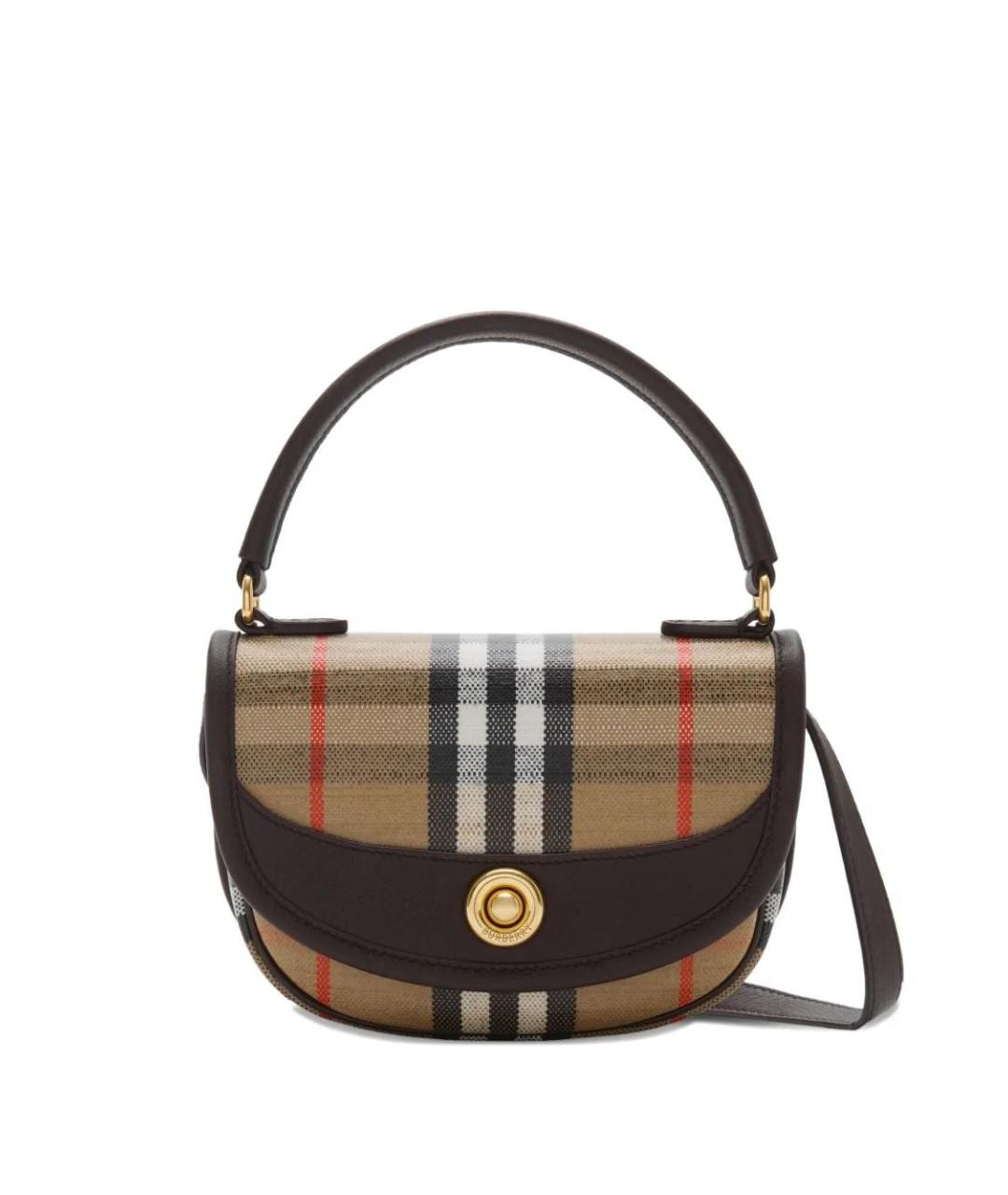 BURBERRY Бежевая деним сумка с короткими ручками, фото 1