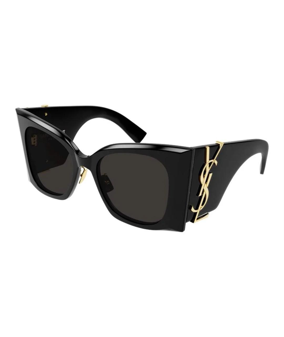 SAINT LAURENT Черные пластиковые солнцезащитные очки, фото 1