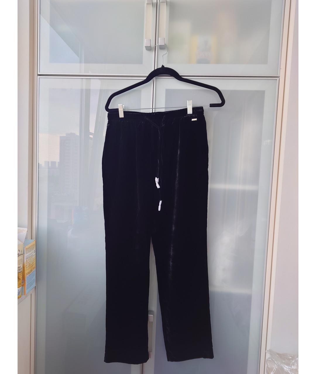 ARMANI EXCHANGE Черные бархатные брюки широкие, фото 4