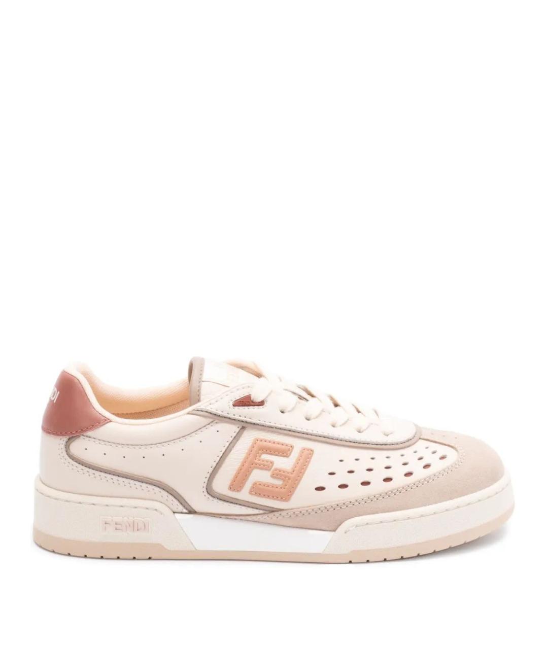 FENDI Розовые кожаные кроссовки, фото 1