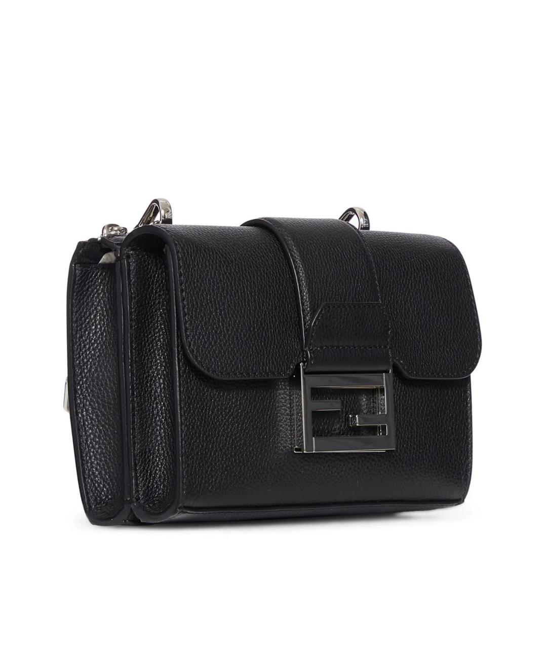 FENDI Черная кожаная сумка на плечо, фото 3