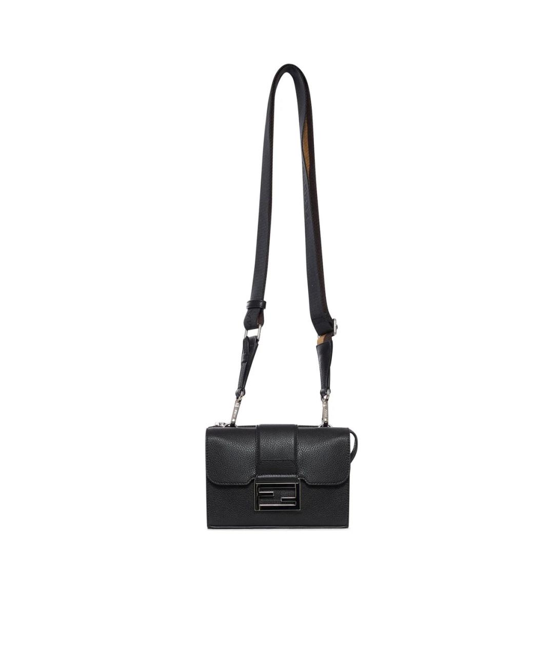 FENDI Черная кожаная сумка на плечо, фото 4