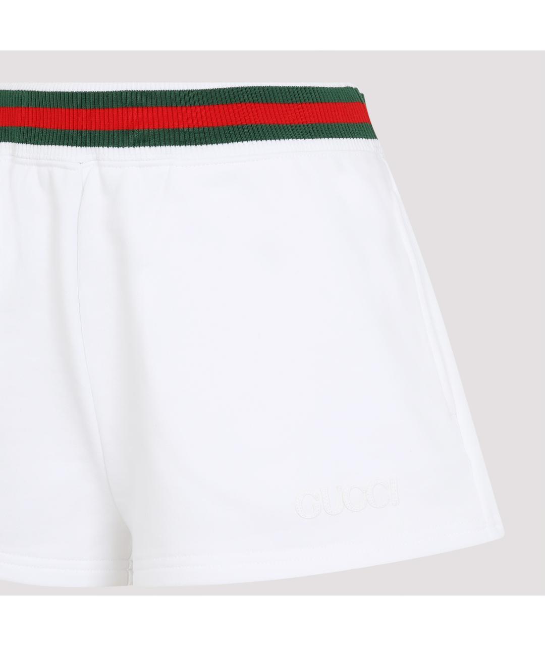 GUCCI Белые хлопковые шорты, фото 3