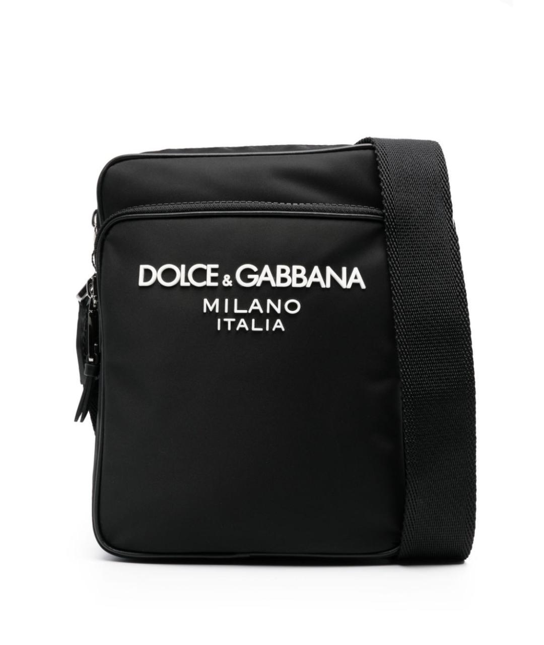 DOLCE&GABBANA Черная тканевая сумка на плечо, фото 1