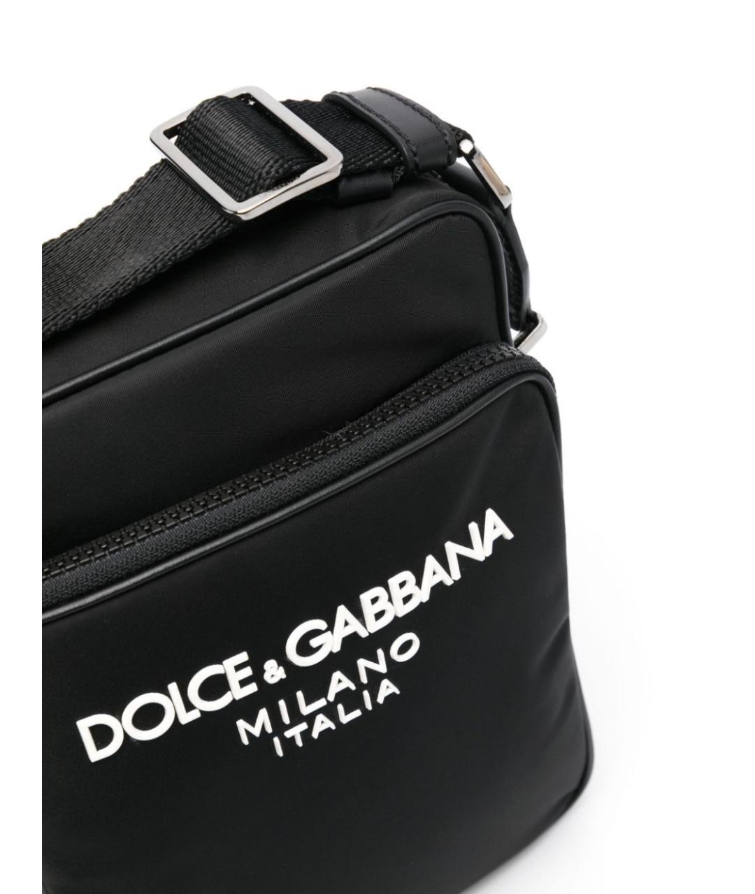 DOLCE&GABBANA Черная тканевая сумка на плечо, фото 4