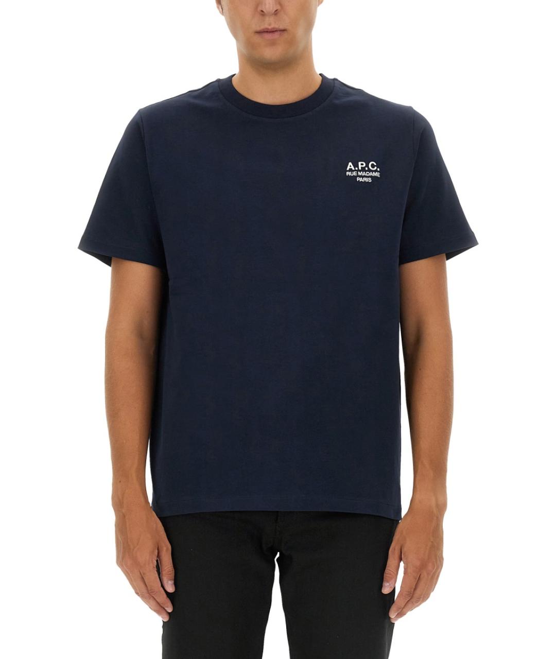 A.P.C. Синяя хлопковая футболка, фото 1