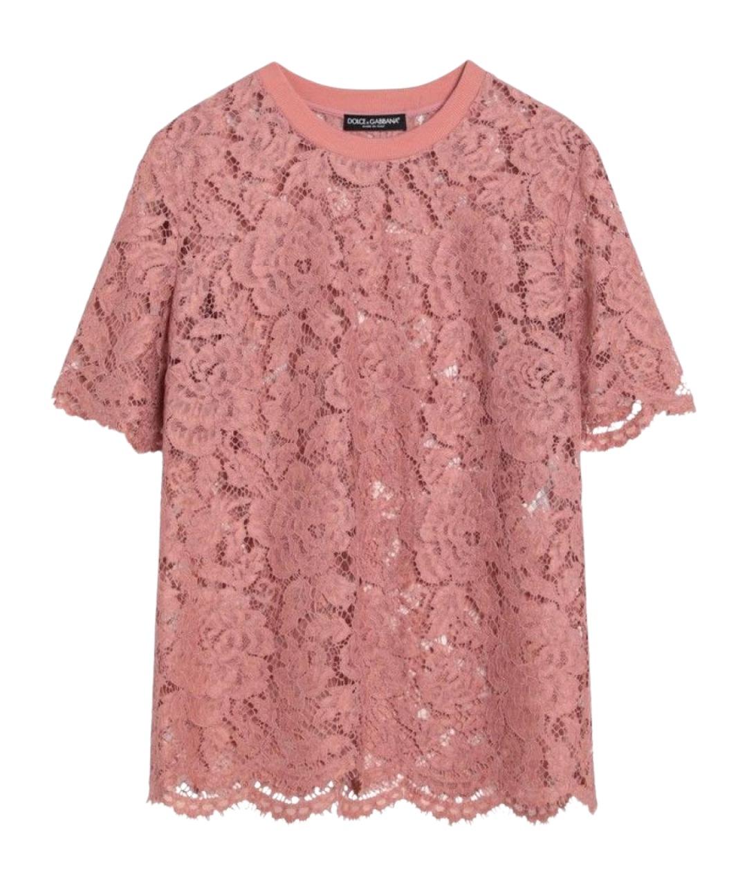 DOLCE&GABBANA Розовая хлопковая футболка, фото 1