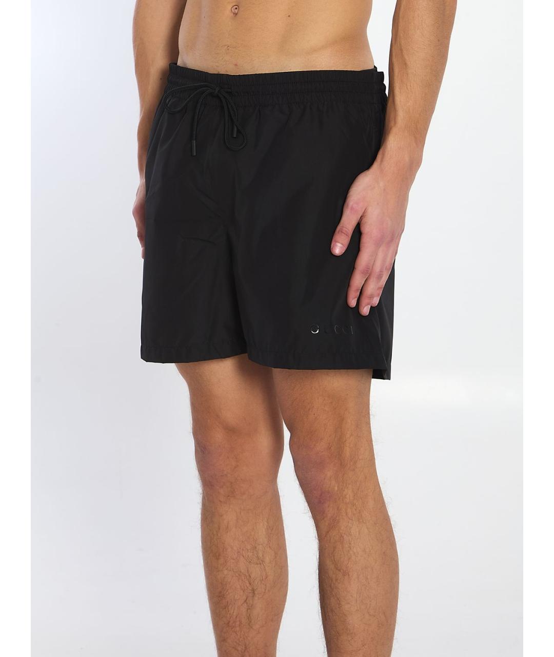 GUCCI Черные полиэстеровые шорты, фото 2