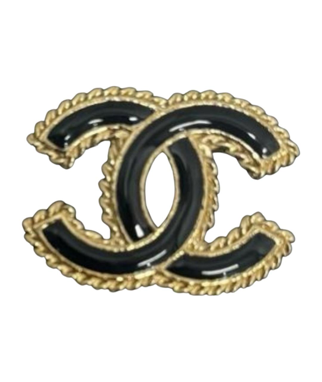 CHANEL Черная металлическая булавка / брошь, фото 1