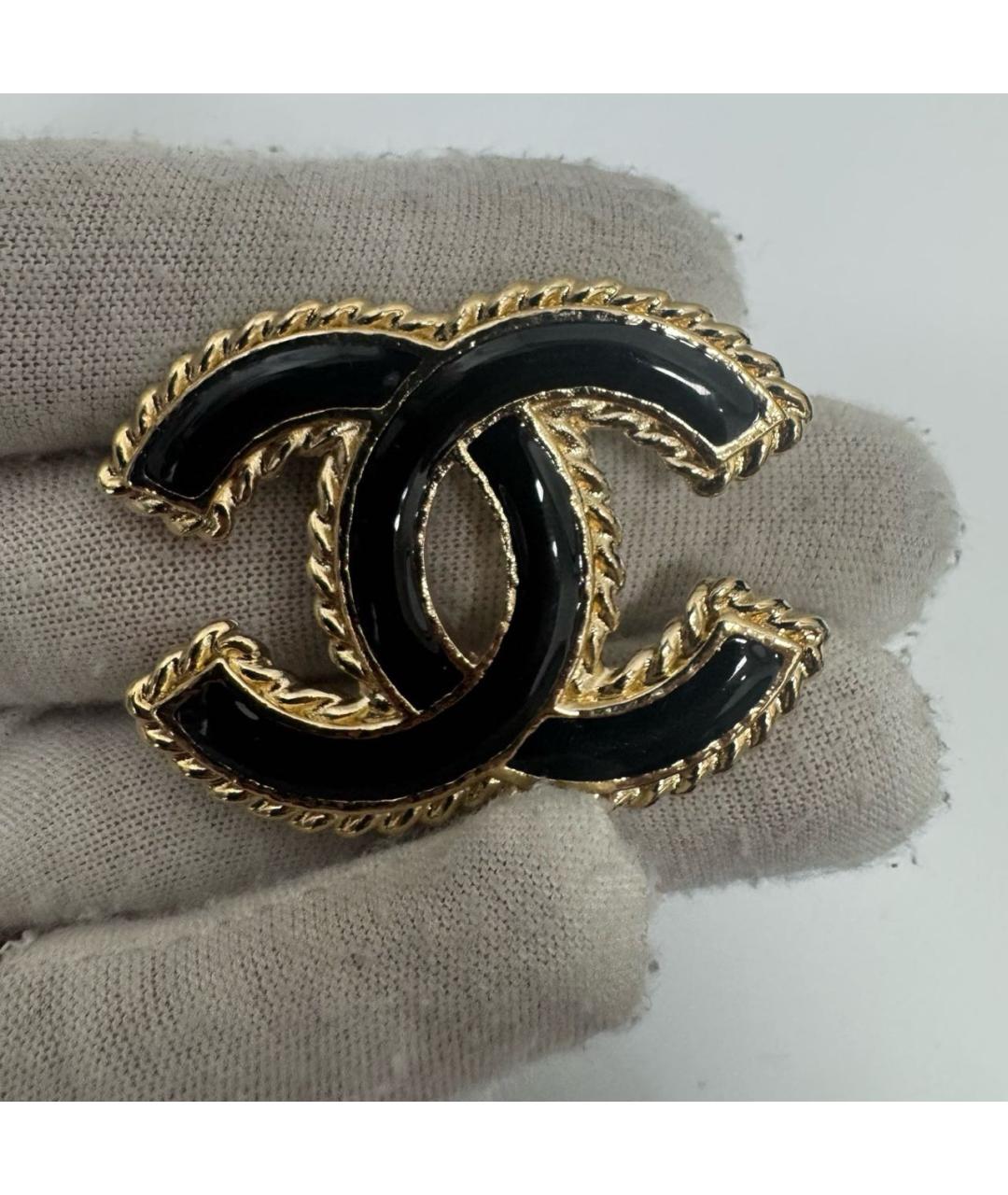 CHANEL Черная металлическая булавка / брошь, фото 2