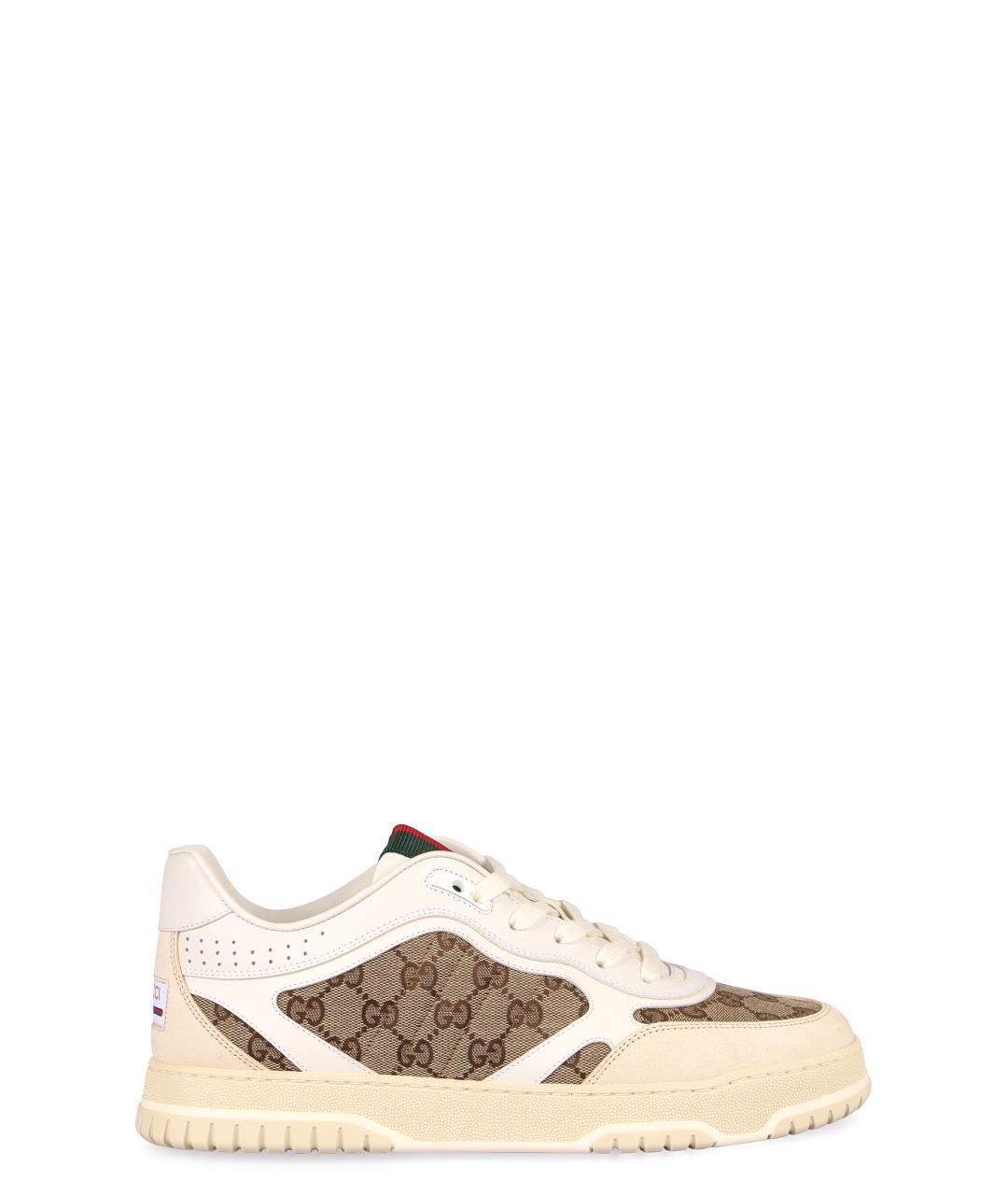 GUCCI Белые кожаные низкие кроссовки / кеды, фото 1