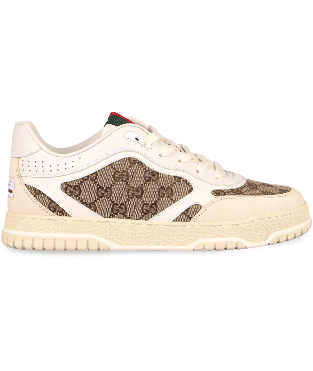 GUCCI Белые кожаные низкие кроссовки / кеды, фото 2