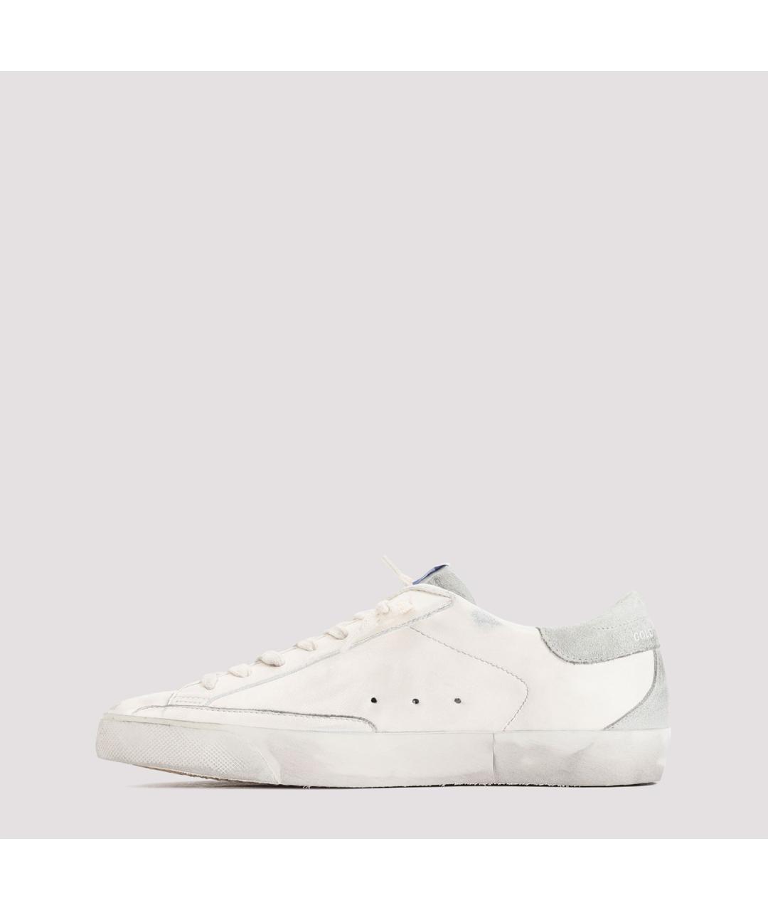 GOLDEN GOOSE Белые кожаные низкие кроссовки / кеды, фото 2