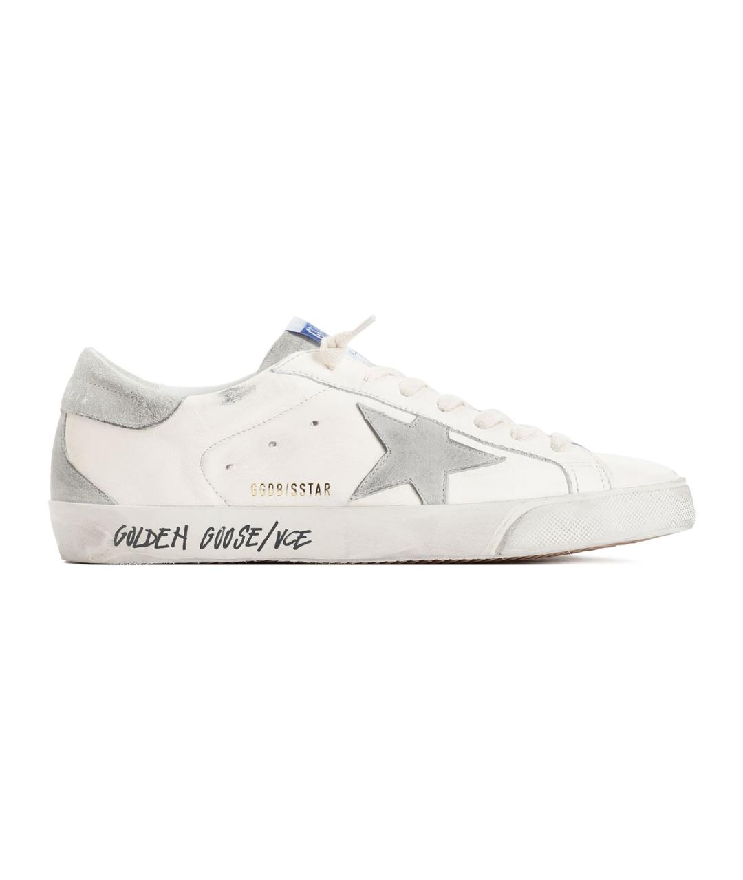 GOLDEN GOOSE Белые кожаные низкие кроссовки / кеды, фото 1