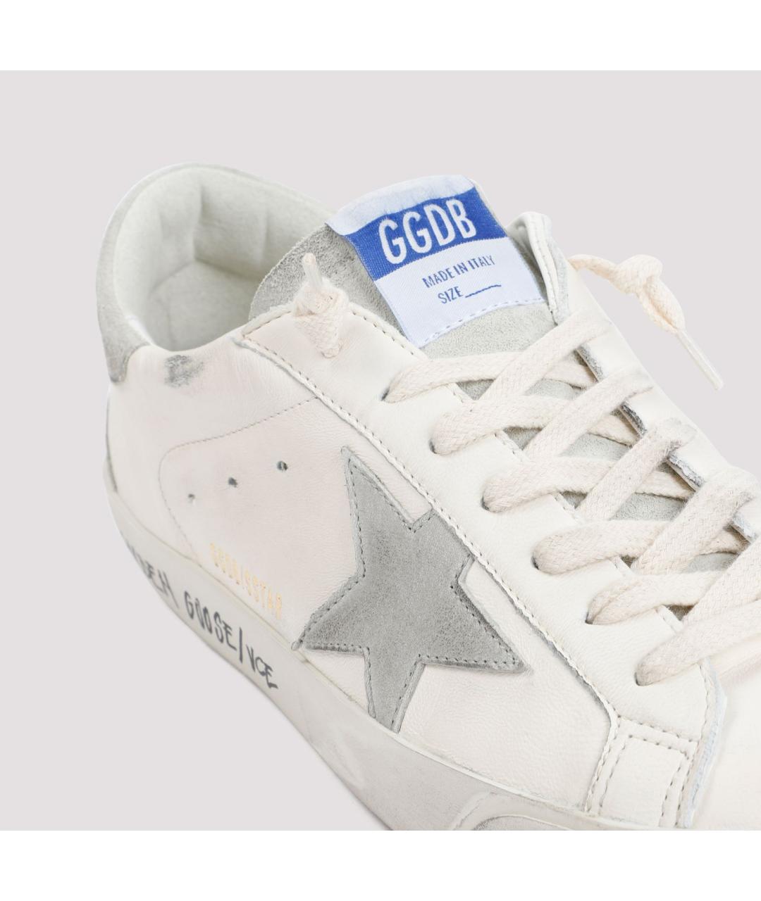 GOLDEN GOOSE Белые кожаные низкие кроссовки / кеды, фото 3
