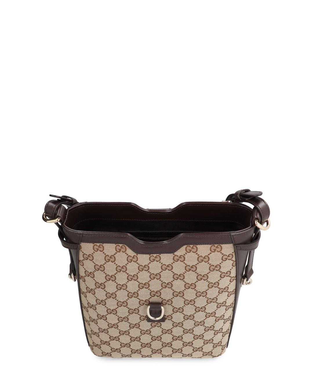GUCCI Бежевая тканевая сумка через плечо, фото 5