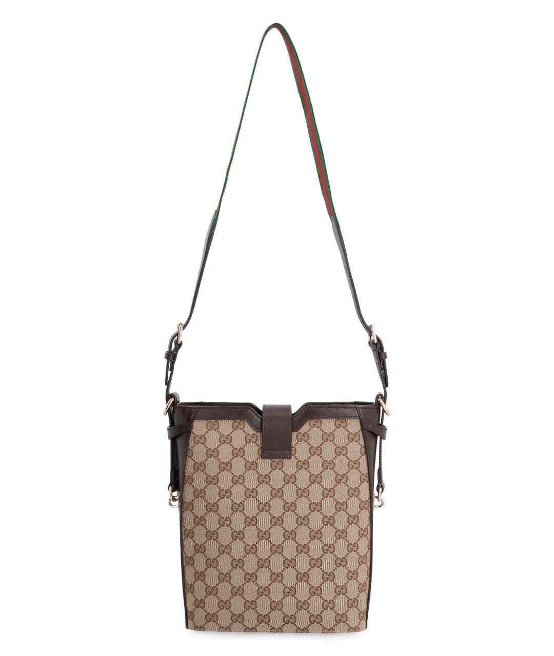 GUCCI Бежевая тканевая сумка через плечо, фото 4