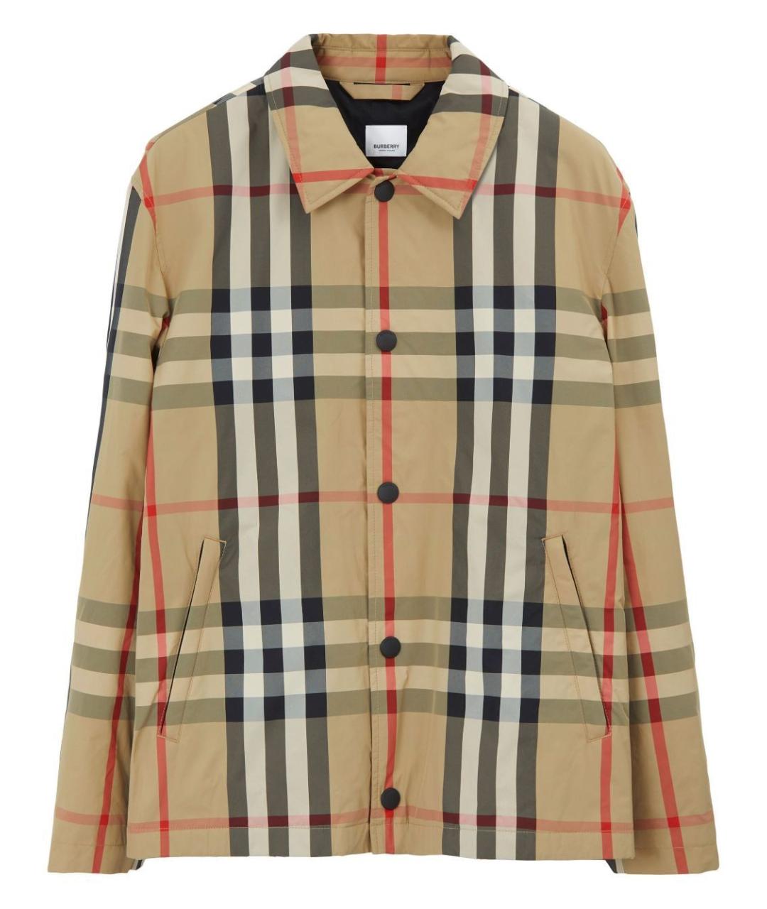 BURBERRY Бежевая полиамидовая куртка, фото 1